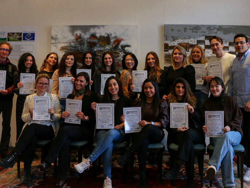 Participants with their certificates